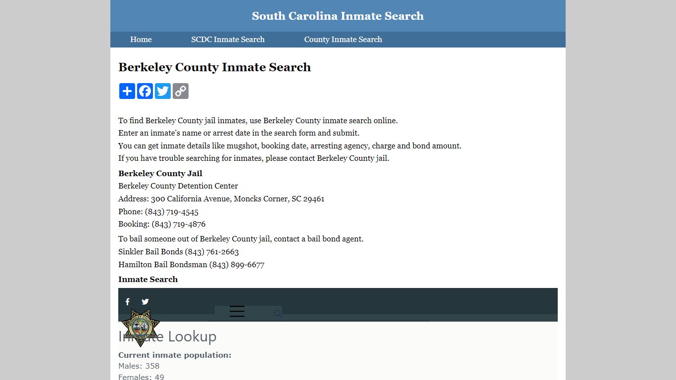 Berkeley County Inmate Search